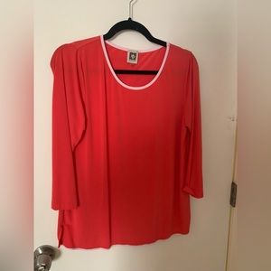 Coral  colored Anne Klein shirt  Size medium